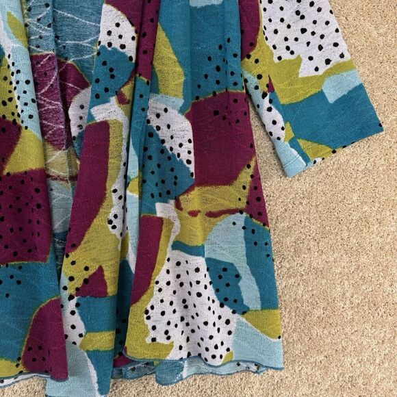 Ali‎ Miles Scarf Front Cardigan Women's Large Lagen Look Multi Color Knit Top - Picture 3 of 10